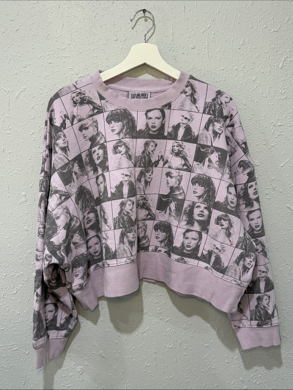Taylor Swift The Eras Tour Cropped Lavender Crewneck Pullover Sweatshirt Size M - Picture 5 of 11
